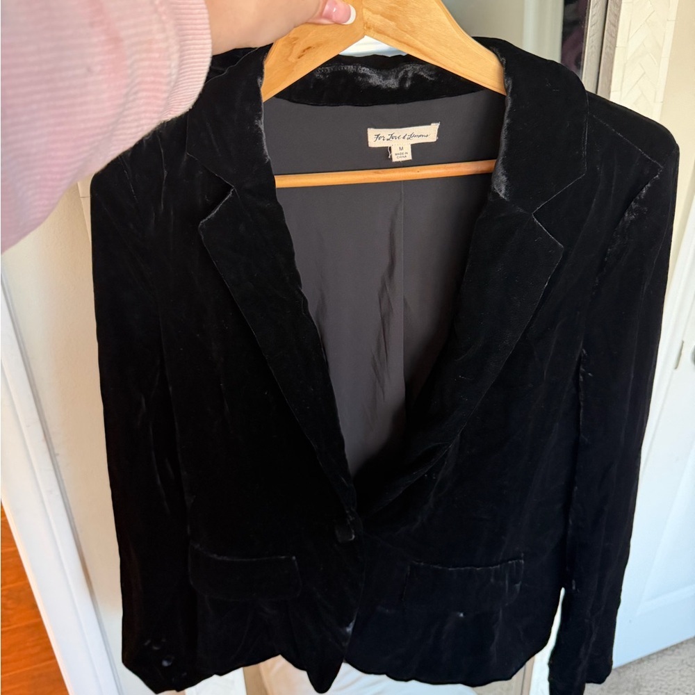 For Love And Lemons Viva Velvet Black Elegant Women's Jacket - Picture 5 of 9